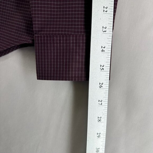Calvin Klein Shirt Mens Size S Move 365 Graph Check Long Sleeve Burgundy - Picture 10 of 11